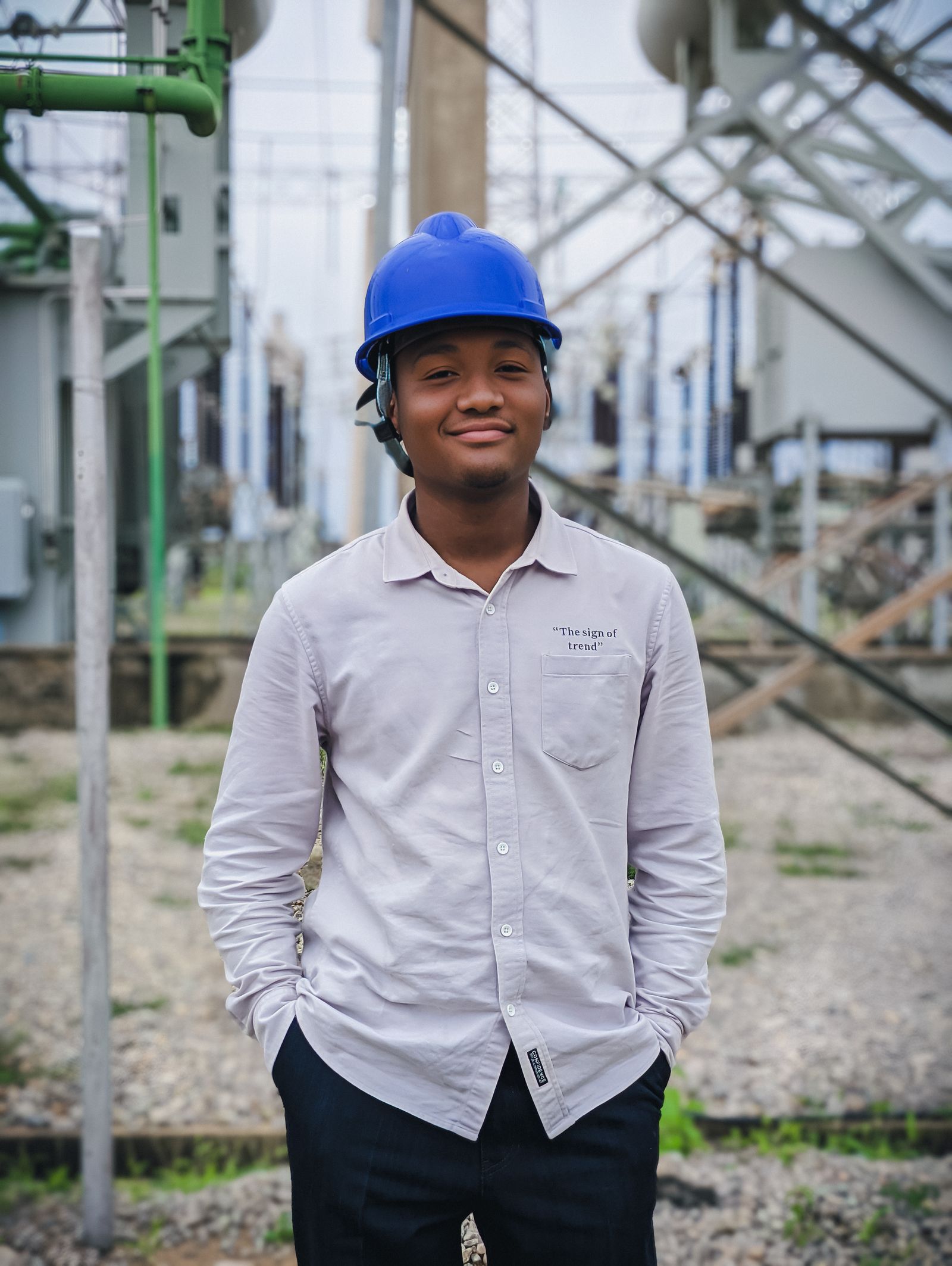 Field engineer at a power infrastructure site